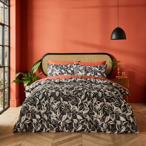 Sketched Leaf 144 Thread Count Reversible Cotton Duvet Cover & Pillowcase Set