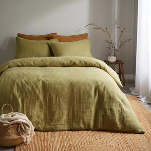 Cotton Muslin Woven Duvet Cover & Pillowcase Set