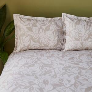 Sketched Leaf Floral 144 Thread Count Natural Cotton Oxford Pillowcase