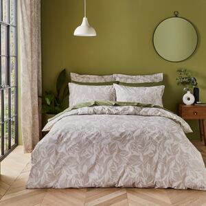 Sketched Leaf 144 Thread Count Reversible Cotton Duvet Cover & Pillowcase Set