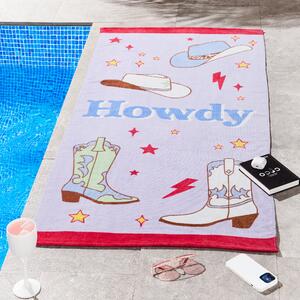 Sassy B Howdy Cowgirl Absorbent Beach Towel Lilac