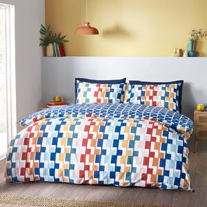 Catherine Lansfield Bryson Geometric Reversible Duvet Cover Bedding Set Bright