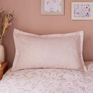 Freya Stem Floral 144 Thread Blush Count Cotton Oxford Pillowcase