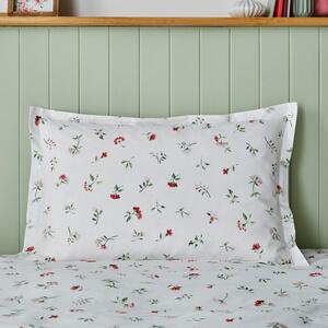 Margo Floral 144 Thread Count Red Cotton Oxford Pillowcase