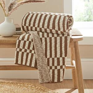 Rectangle Checkerboard Knit Throw Blanket 130cm x 180cm