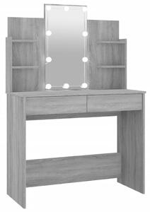 Dressing Table with LED Grey Sonoma 96x40x142 cm