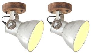 Industrial Wall/Ceiling Lamps 2 pcs Silver 20x25 cm E27