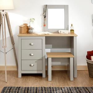 Lancaster 3 Drawer Dressing Table Set with Mirror Grey