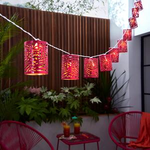 Tropical 10 LED Indoor Outdoor String Lights Pink