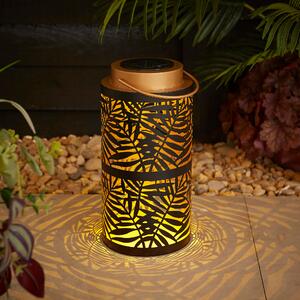 Decorative Metal Indoor Outdoor Solar Lantern Gold