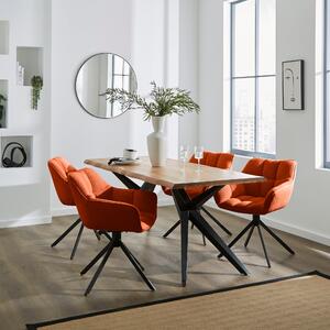 Henson Swivel Dining Chair, Boucle Orange Umber
