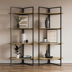 Ramson Tall and Wide Shelving Unit, Oak and Black Black