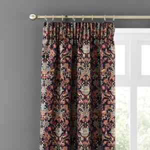 Highclere Navy Pencil Pleat Curtains navy blue