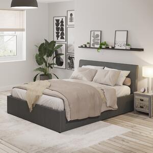 Ascot Upholstered Ottoman Bed Grey