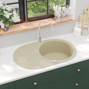 Granite Kitchen Sink Single Basin Oval Beige