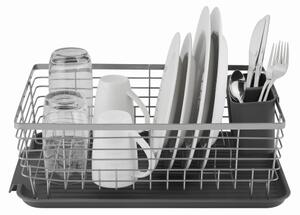 Tower Compact Dishrack with Cutlery Holder Grey