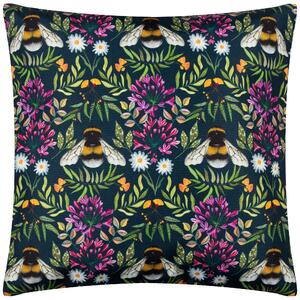 Wylder Nature House Of Bloom Zinnia Bee Outdoor Cushion Navy