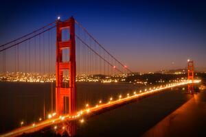 Art Photography Evening Cityscape of Golden Gate Bridge, Melanie Viola, (40 x 26.7 cm)