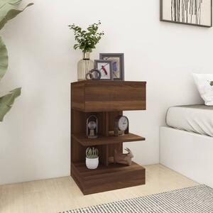 Bedside Cabinet Brown Oak 40x35x65 cm Engineered Wood