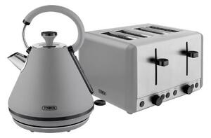 Tower Sera 1.7 Litre Kettle & 4 Slice Toaster Grey
