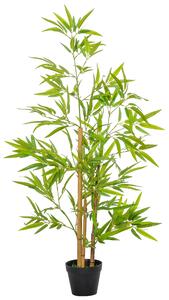 Outsunny Artificial Bamboo Trees, Set of 2, Decorative Plant with Nursery Pot, for Indoor Outdoor Use, 120cm Aosom UK