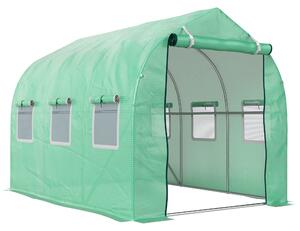 Outsunny Walk in Polytunnel Greenhouse with Windows and Door for Garden, Backyard (3 x 2M) Aosom UK