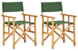 Director's Chairs 2 pcs Solid Acacia Wood Green