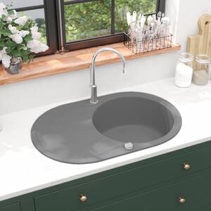 Granite Kitchen Sink Single Basin Oval Grey