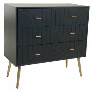 Chest of drawers Alexandra House Living Golden Dark grey MDF Wood 78 x 37 x 80 cm