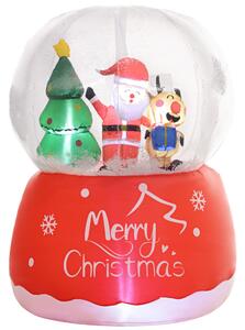 Outsunny 5.5FT Christmas Inflatable Crystal Ball with Santa Claus, Reindeer and Xmas Tree, Inflatable Christmas Decoration, Christmas Blow Up Crystal Ball with LED Lights for Indoor, Outdoor