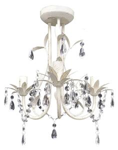 Crystal Pendant Ceiling Lamp Chandelier Elegant White