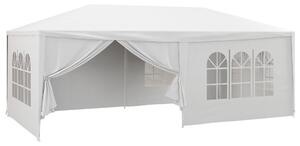 Outsunny 6 x 3 m Party Tent Wedding Gazebo Outdoor Waterproof PE Canopy Shade with 6 Removable Side Walls