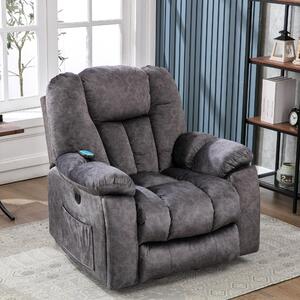 Power Massage Lift Recliner Chair with Heat and Vibration, USB Ports, Side Pockets, 6 Points Massage, Easy Assembly, 100x95x105 cm, Grey Aosom UK