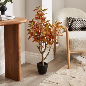 Artificial Croton Tree in Black Pot