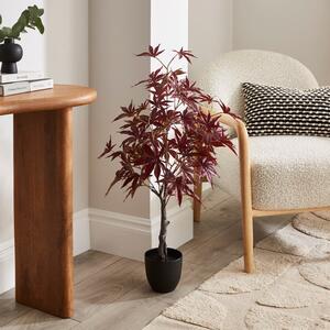 Artificial Burgundy Maple Acer Tree in Black Pot