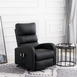 Power Lift Recliner Massage Chair with Heat and Vibration, Heavy Duty Safety Motion, Side Pockets, Remote Control, 73x91x109 cm, Black Aosom UK