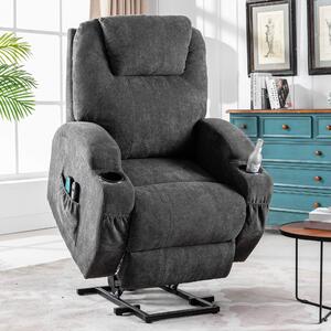 Remote Control Power Lift Electric Recliner Chair with Massage and Heating Points, Electric Lounger Chair for Elderly, 81x73x105 cm, Grey Aosom.UK