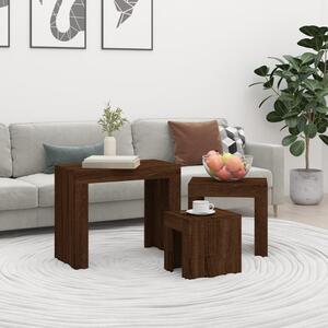 Nesting Coffee Tables 3 pcs Brown Oak Engineered Wood