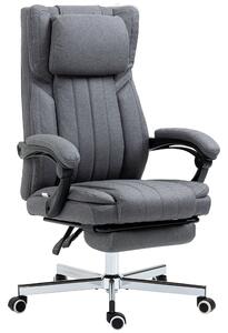 HOMCOM High Back Computer Desk Chair, Executive Office Chair with Adjustable Headrest, Footrest, Reclining Back, Dark Grey