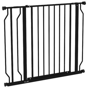 PawHut Wide Dog Safety Gate, with Door Pressure, for Doorways, Hallways, Staircases - Black