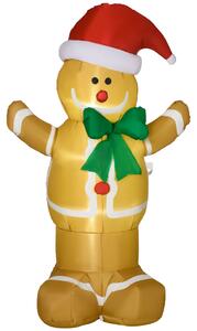 HOMCOM 183cm Christmas Inflatable Gingerbread Man Holiday Yard Lawn Decoration with LED Lights, Indoor Outdoor Blow Up Decor