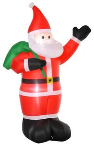 HOMCOM 2.4m Christmas Inflatable Santa Holiday Yard Decoration with LED Lights, Indoor Outdoor Lawn Blow Up Decor