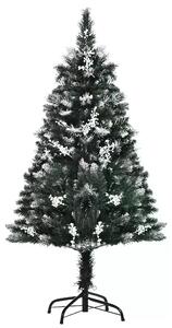 HOMCOM 4ft Artificial Snow Dipped Christmas Tree Xmas Pencil Tree Holiday Home Indoor Decoration with Foldable Feet White Berries Dark Green
