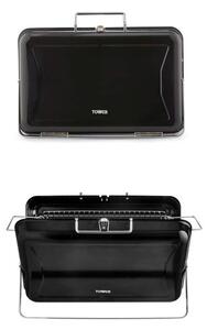 Tower Day Tripper Portable Charcoal Grill, Black Steel
