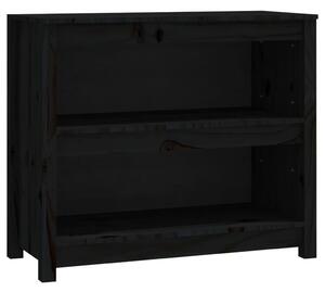 Book Cabinet Black 80x35x68 cm Solid Wood Pine
