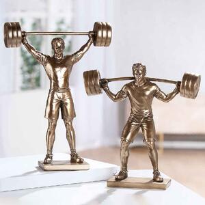 Carnation Synthetic Resin 2 Bar Lifter Sculpture In Bronze