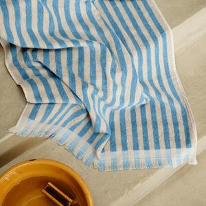 Coastal Blue Pembroke Stripe Cotton Towels | Bath Towel | Piglet in Bed