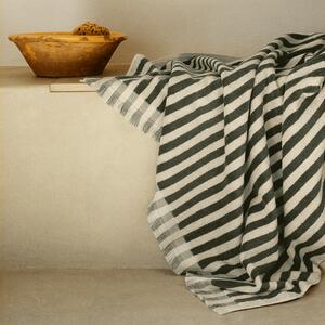 Olive Green Pembroke Stripe Cotton Towels | Bath Towel | Piglet in Bed