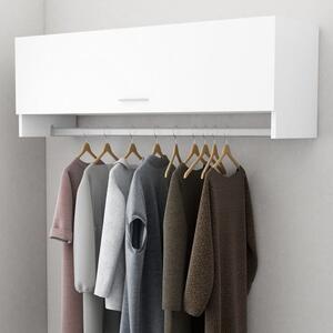 Elwood 100cm Wooden Wall Hung Coat Rack - White