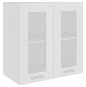 Elwood 60cm Wall Hung Wooden Storage Cabinet With 2 Glass Doors - White